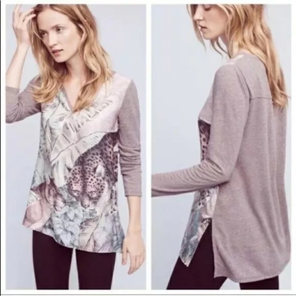 Anthropologie Top Lion Tiger